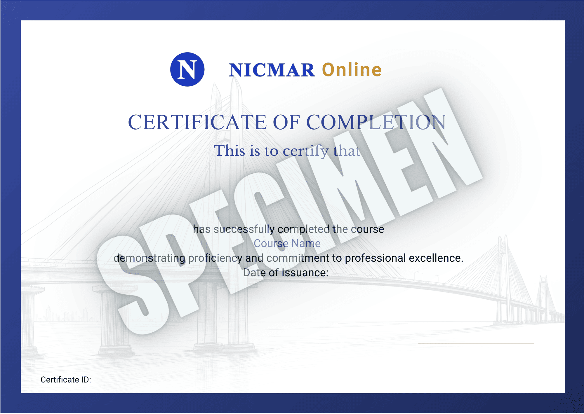 NICMAR Online Certificate of Completion