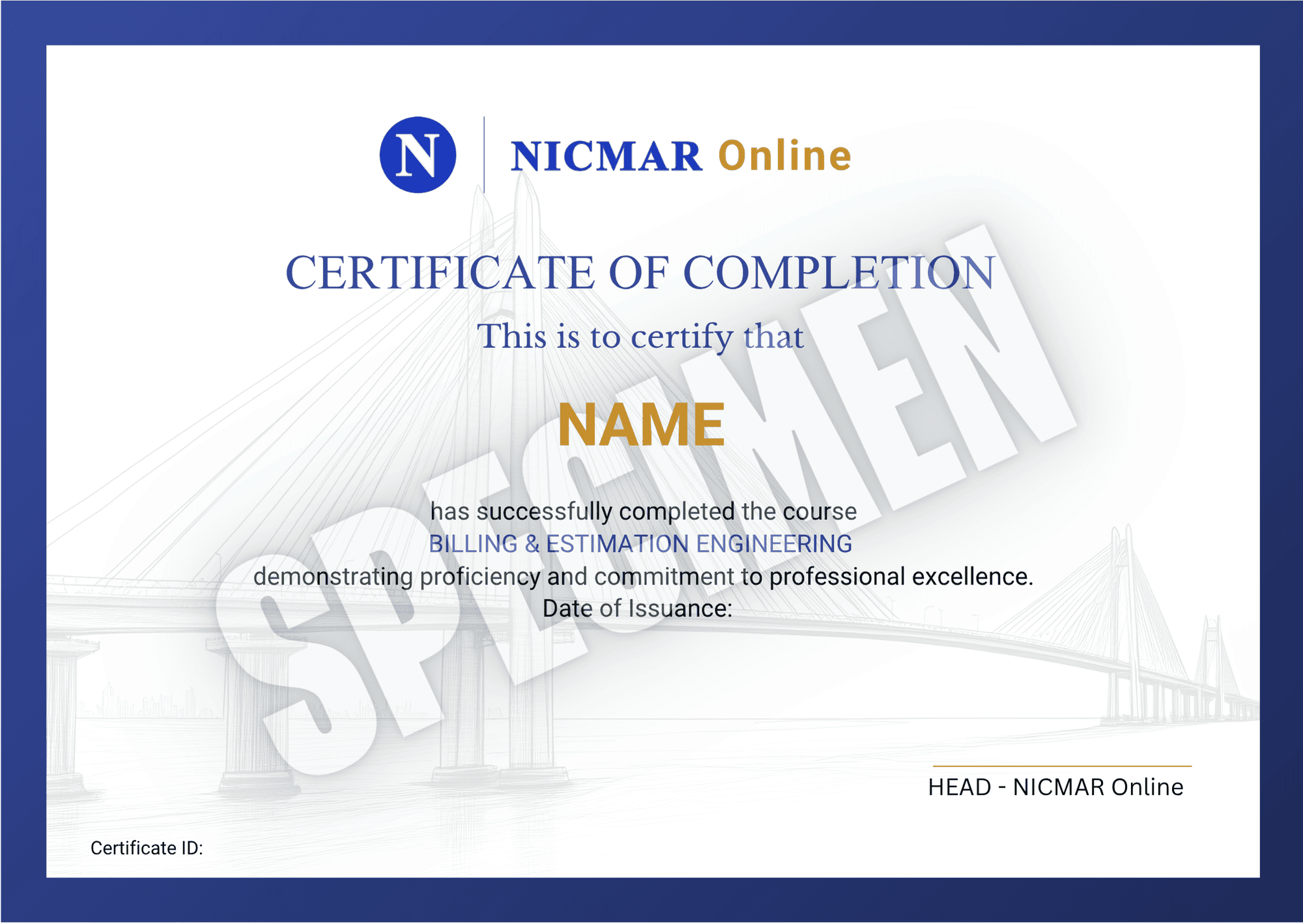 NICMAR Online Certificate of Achievement