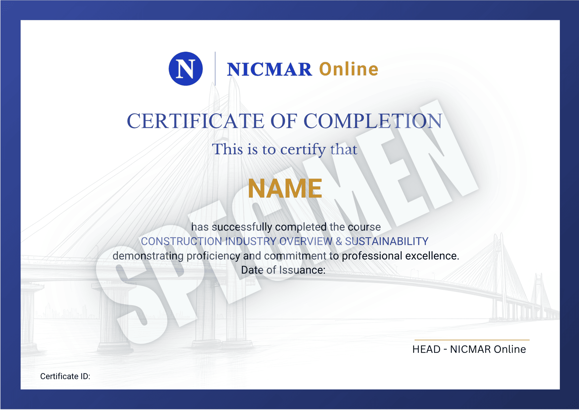 NICMAR Online Certificate of Achievement