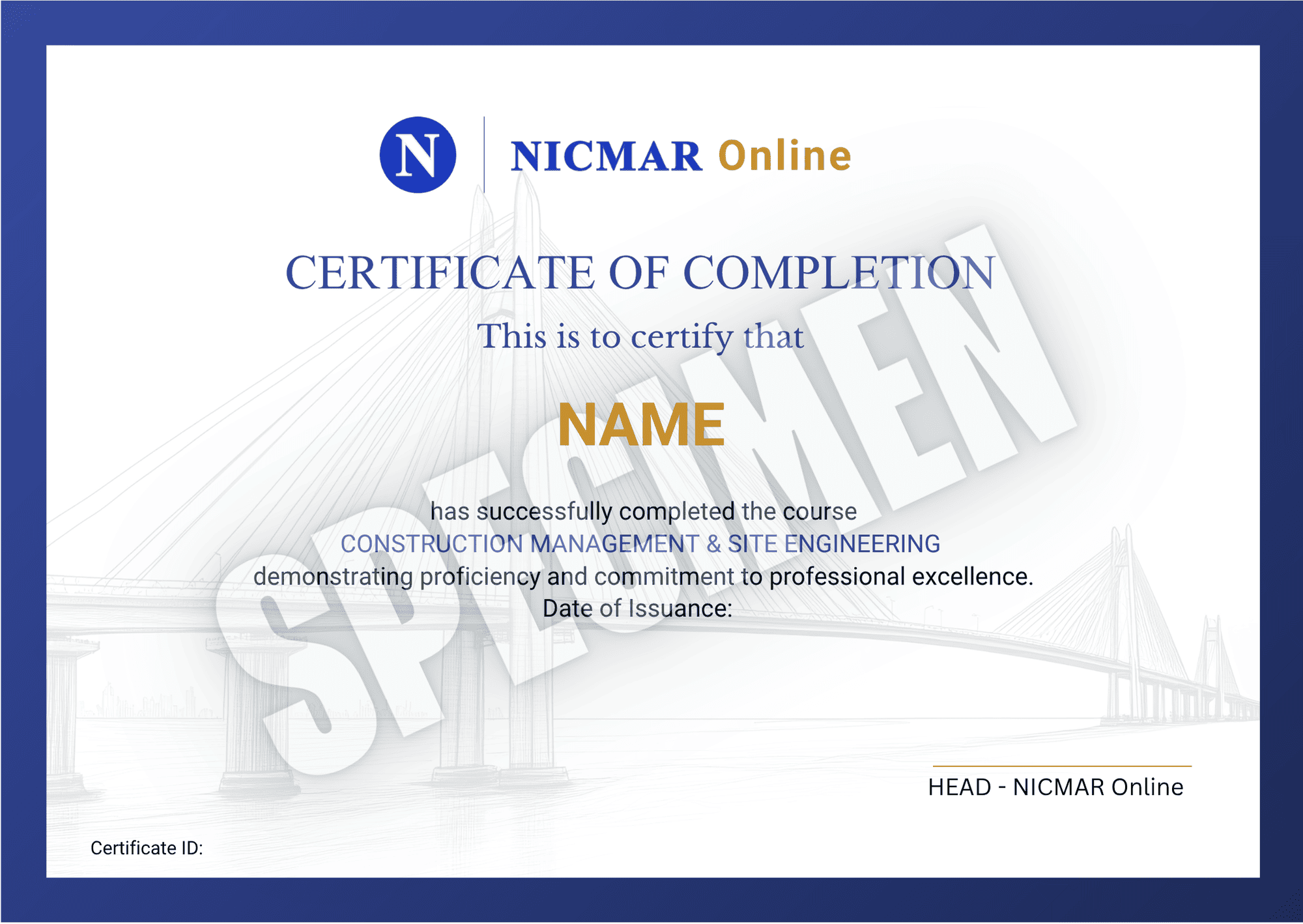 NICMAR Online Certificate of Achievement