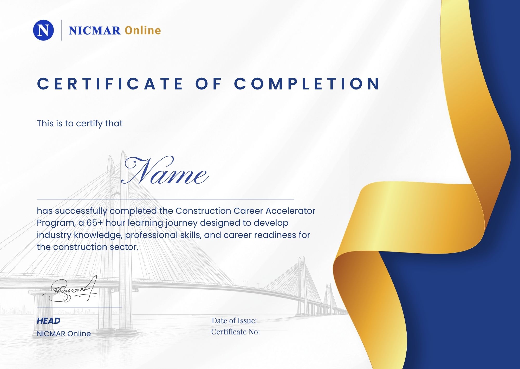 NICMAR Online Certificate of Completion